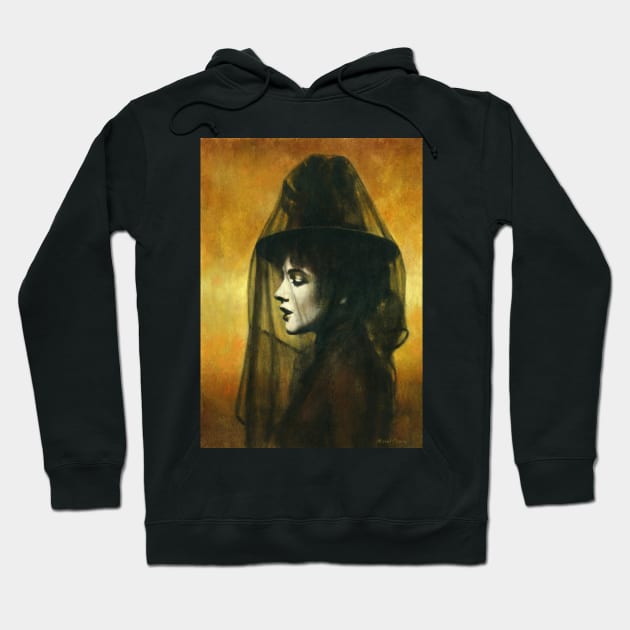 Victorian Gothic Girl In Veil Hoodie by mictomart